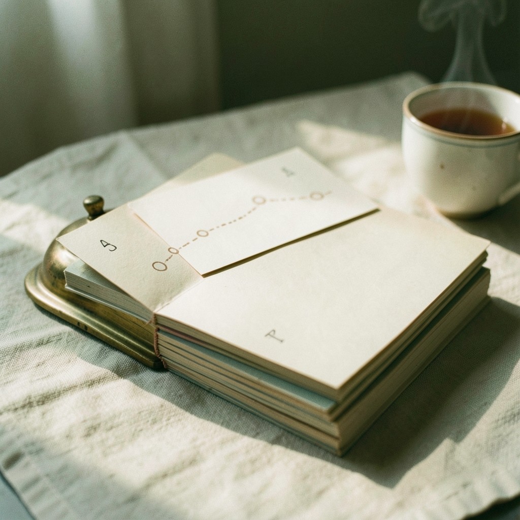A single bound volume held open under a reading lamp